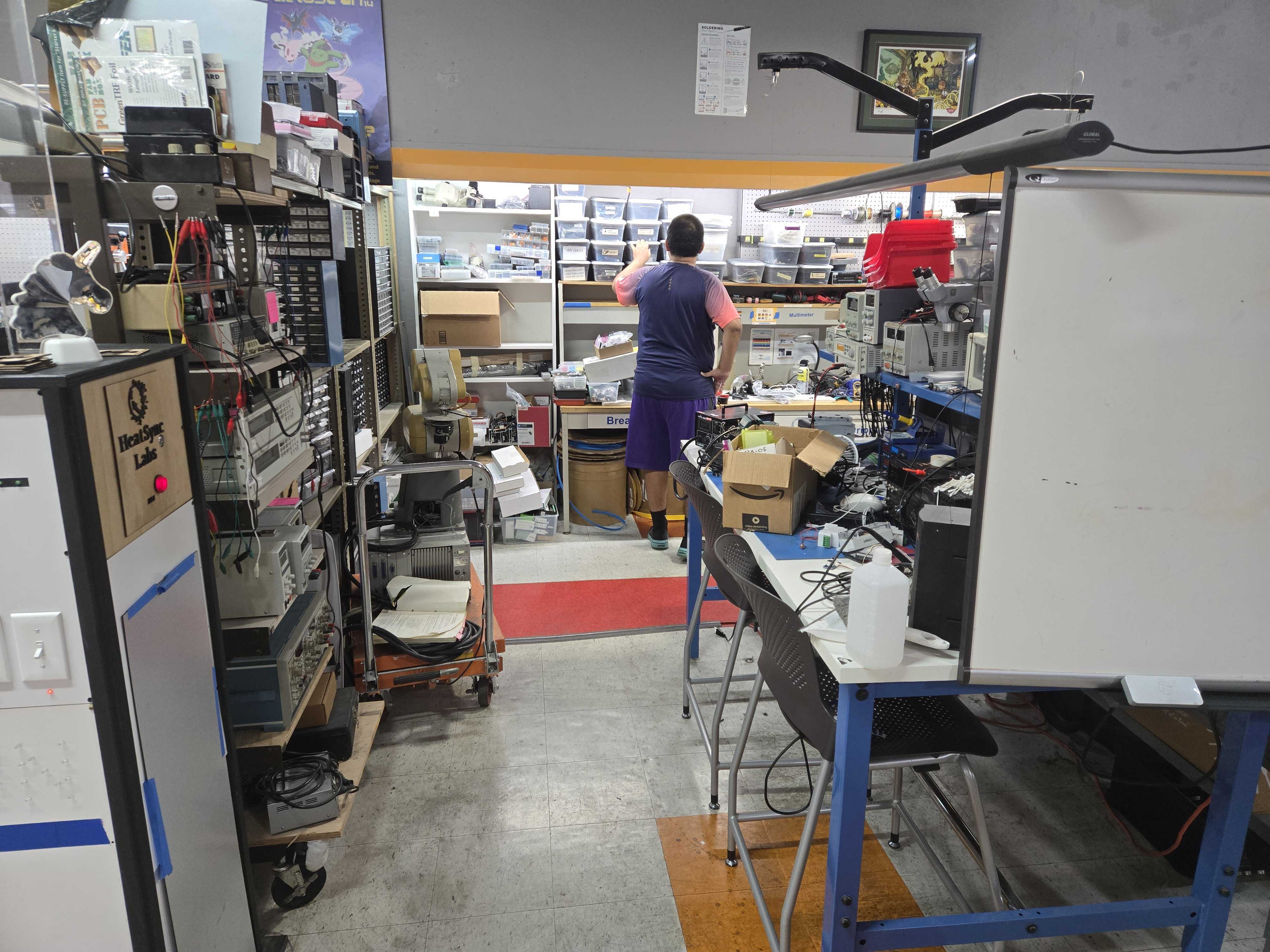 Cleared tables in the electronics area