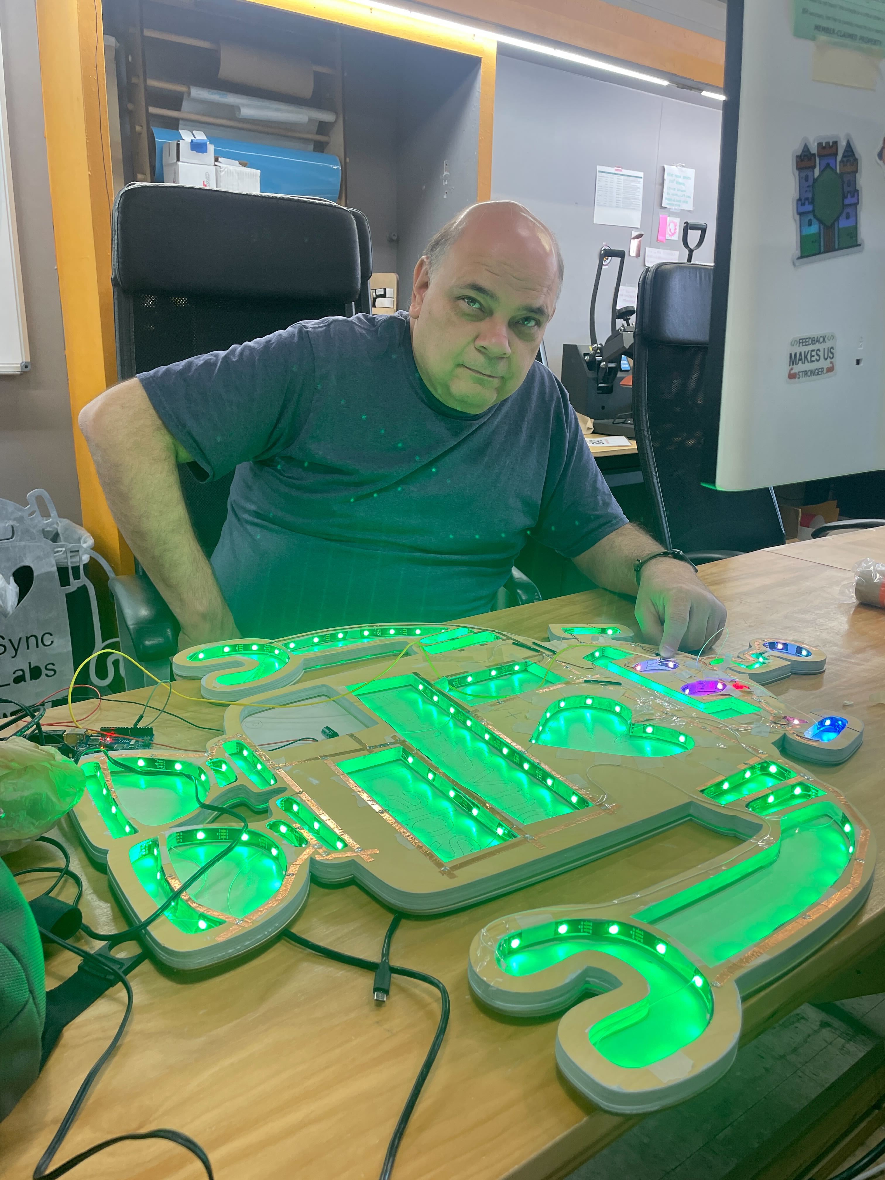 David soldering up the HSL robot board